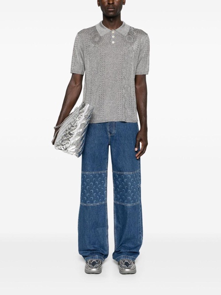 mid-rise straight-leg jeans