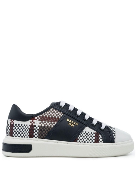 Myller tartan-check leather sneakers 