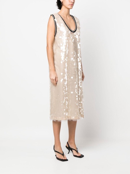 sequin-embellished V-neck dress