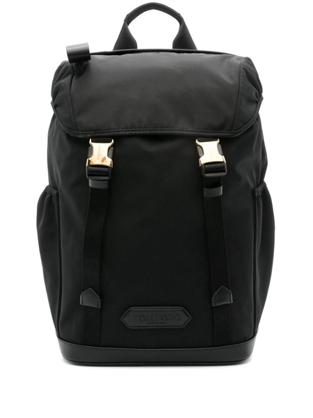 Black Logo-Applique Canvas Backpack