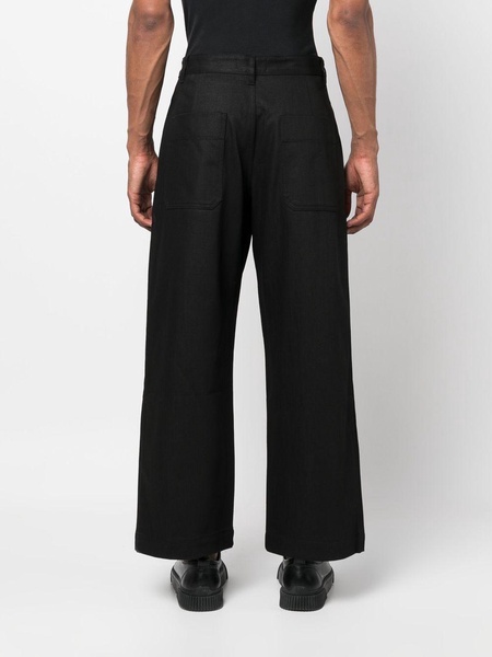 wide-leg denim trousers