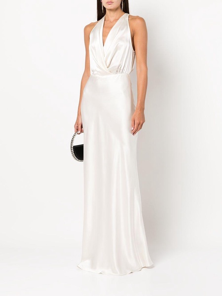 draped halterneck gown dress 