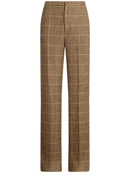 plaid straight-leg trousers