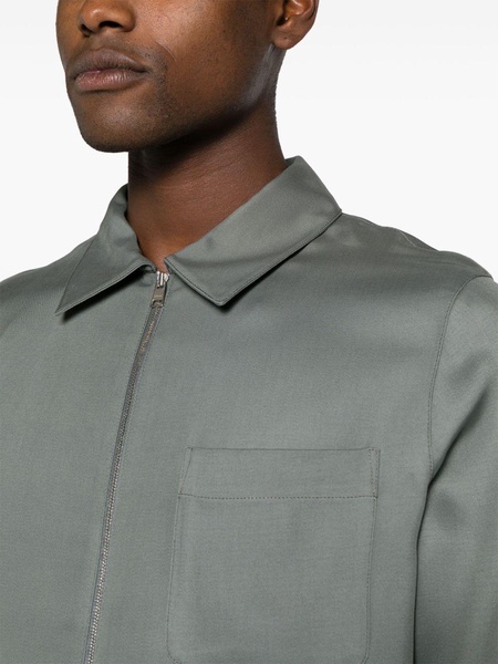 pointed-collar zipped overshirt