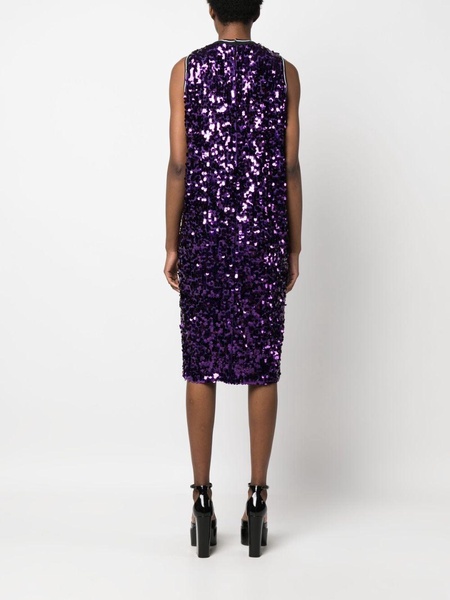 colour-block sequin midi dress