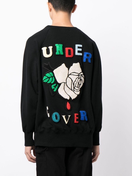 patch-lettering cotton sweatshirt