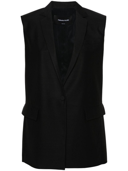 single-breasted sleeveless blazer