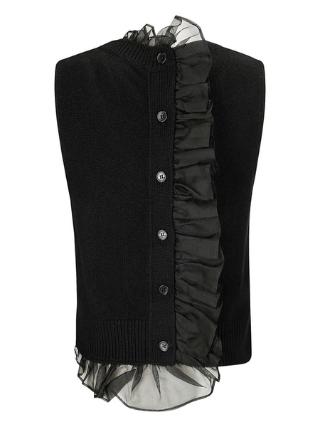 Ruffle-detailing vest 