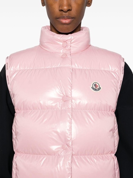 Pink Logo-Applique Quilted Gilet