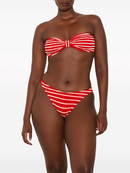 Jean striped strapless bikini