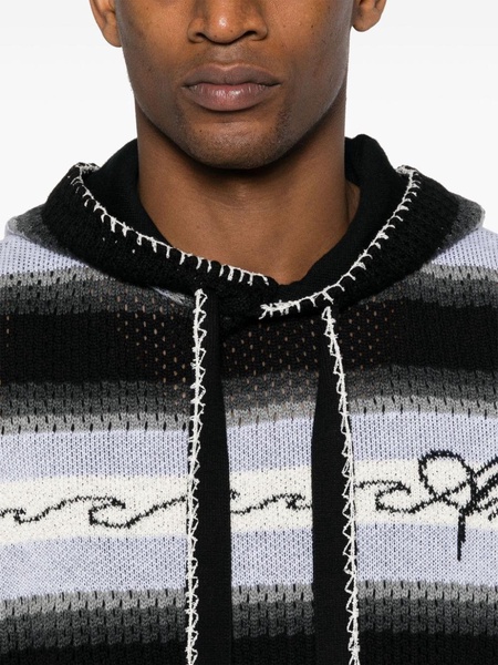 striped knitted hoodie