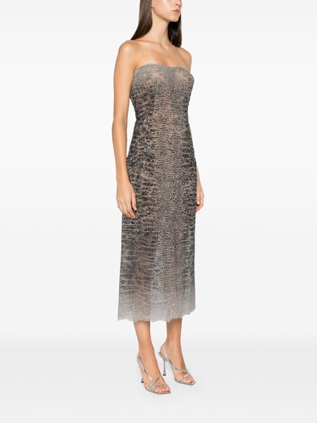 snakeskin-effect dress