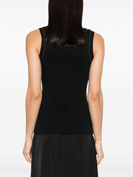 studed scoop-neck tank top