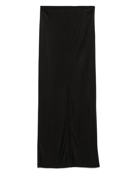 satin-finish maxi skirt