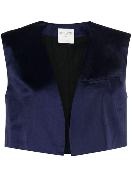 padded-shoulders herringbone waistcoat