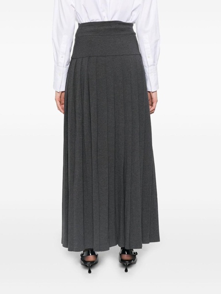 side-slit pleated maxi skirt