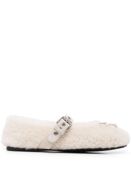 shearling ballet flats