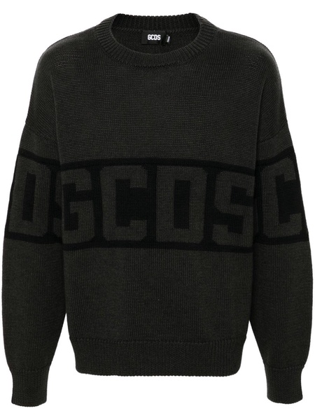 logo band crew-neck sweater