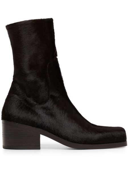 calf hair leather boots