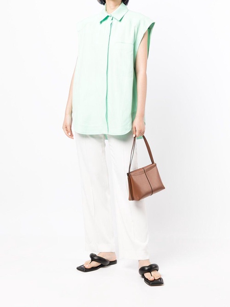 sleeveless linen shirt