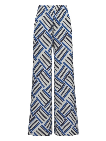 Eularia geometric-print cotton trousers