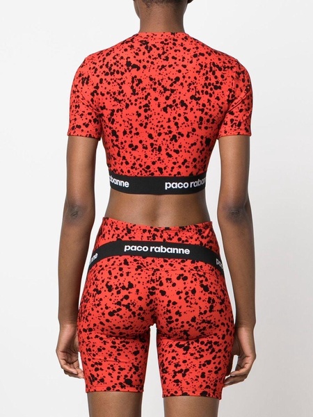 paint-splatter print jersey crop top