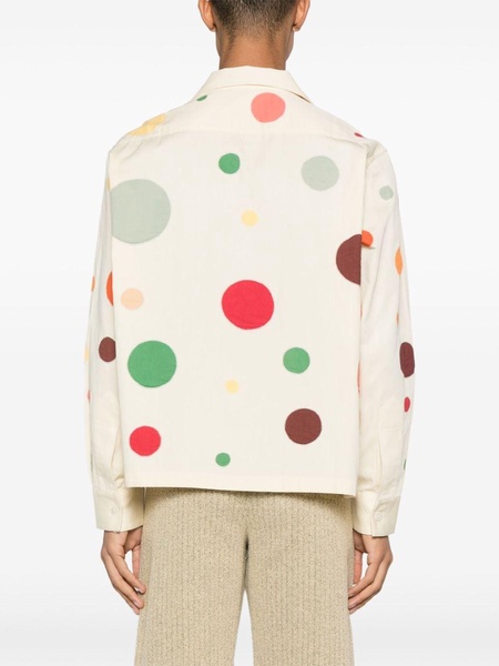 Neutral Dot-Appliqué Cotton Shirt