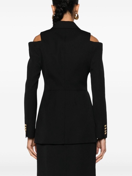 Military cold-shoulder double-breasted jacket