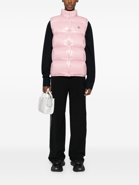 Pink Logo-Applique Quilted Gilet