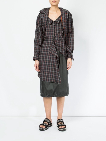 deconstructed plaid dress