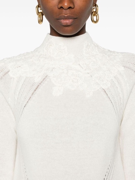 floral-lace sweater