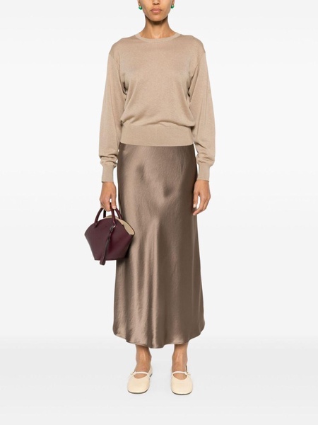 Boshan satin midi skirt