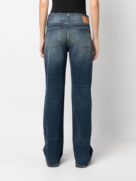 flared-leg cotton jeans