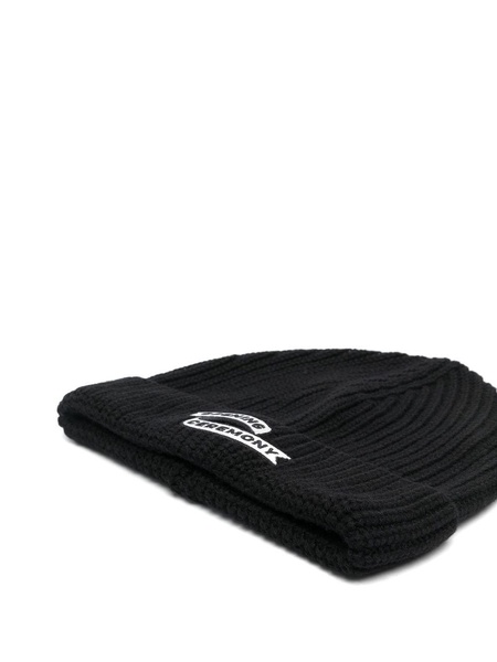 flag logo knitted beanie hat