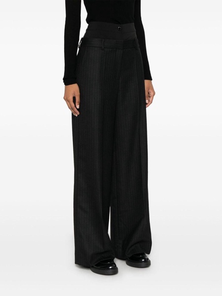 pinstripe-pattern trousers