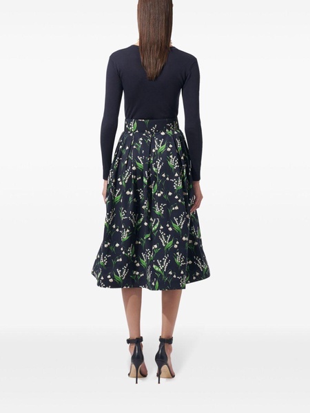 floral-print full midi skirt