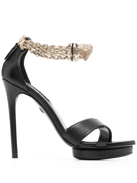 Panther crystal-embellished sandals