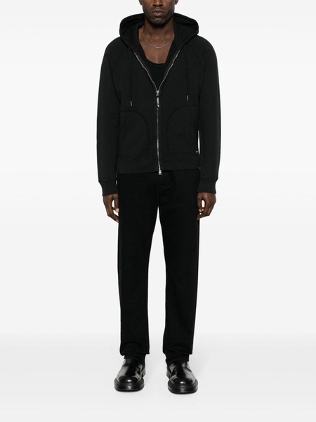 black zip-up cotton hoodie