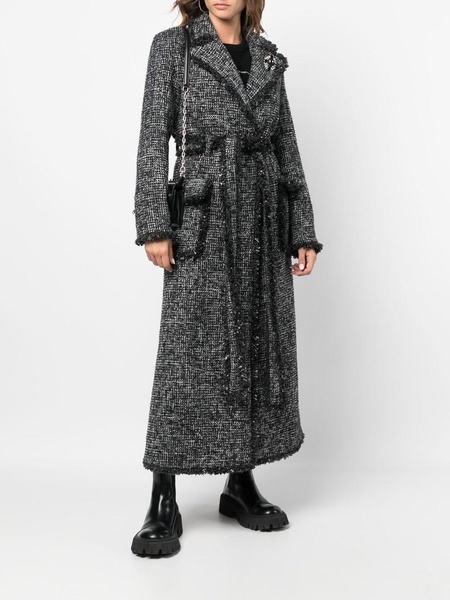 belted-waist curly coat