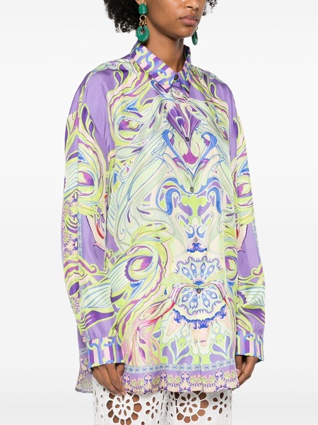 abstract silk shirt