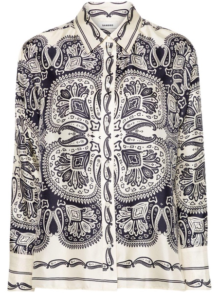 paisley-print silk shirt