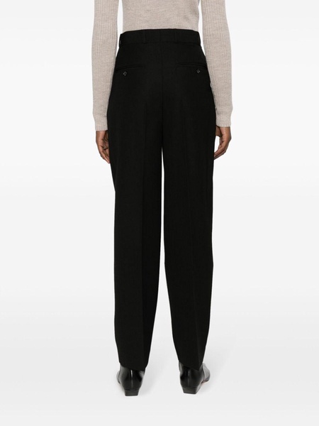 double-pleated tailored trousers