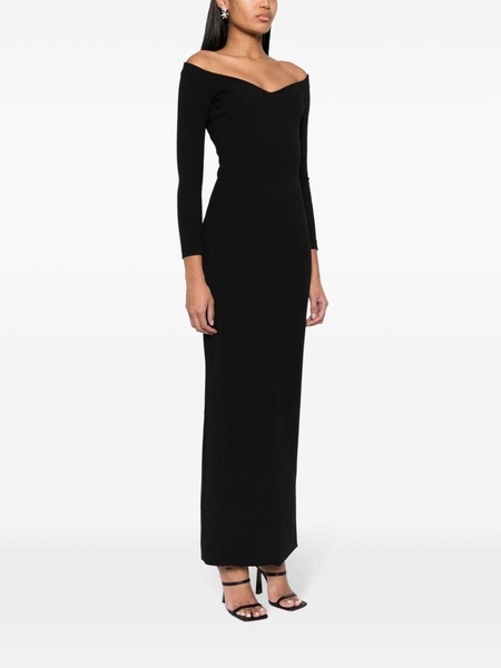 Tara crepe off-shouder maxi dress