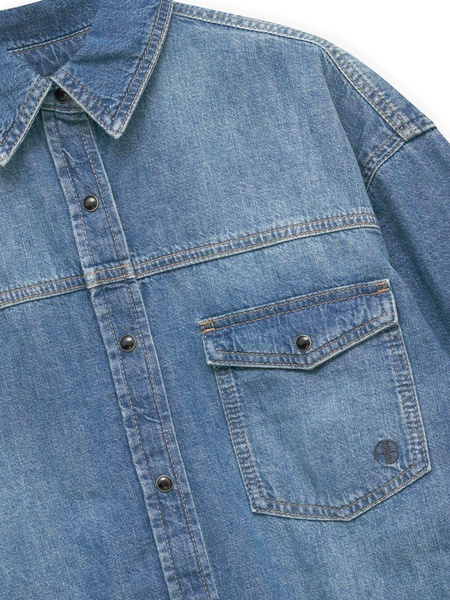 Simon logo-embroidered denim shirt 