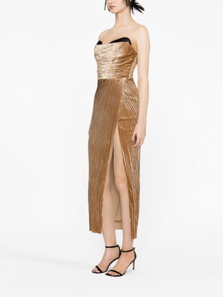 Janette plissé strapless dress