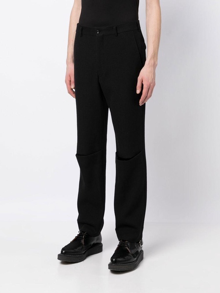 cut-out straight-leg trousers