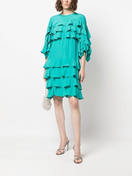 ruffled shift dress