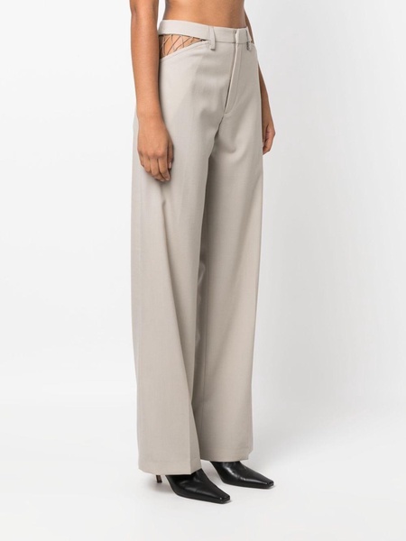 cut-out wool trousers