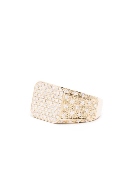 9kt yellow gold diamond signet ring