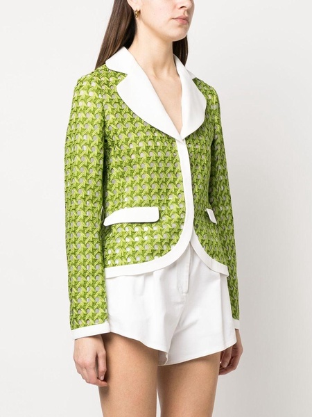 open-knit single-breasted blazer